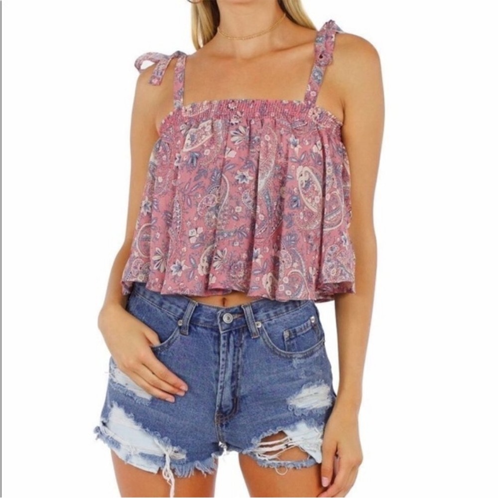 Show me your Mumu Nini Paisley Tie Cropped Top Size L